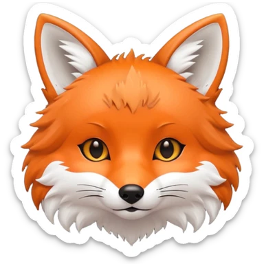 une tête de renard trop kawaii avec des poils noirs à la place des poils blancs sticker