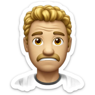 A man that is very angry. He pull his hairs strongly. sticker