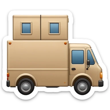 emoji of beige delivery truck sticker