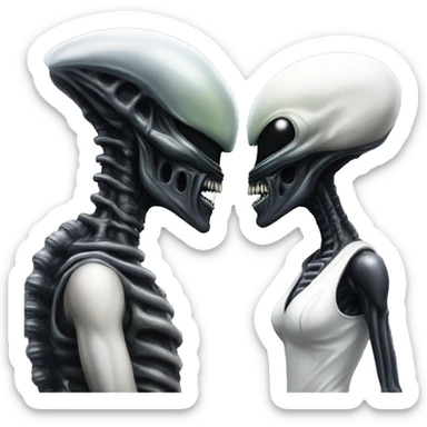 Alien Xenomorph  couple in love sticker