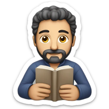 Armenian man reading book sticker