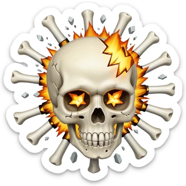 Tête de mort qui explose sticker