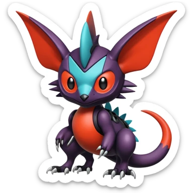  exotic tropical cyber-Litten-Noivern-Stitch-Noibat-Trico-Fakémon-Pokémon-Vernid-creature sticker