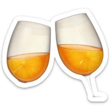 Two glasses of orange wine are clinking sticker