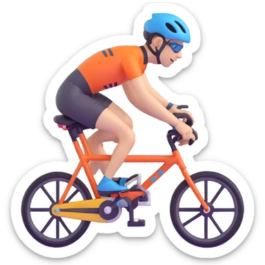 bike rider in racing gear sticker