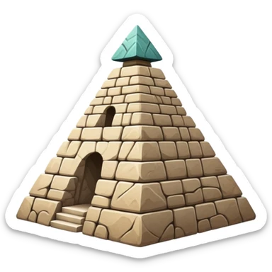 crea un emoji moderno de una pirámide, que esté ambientado en la civilización mesoamericana sticker