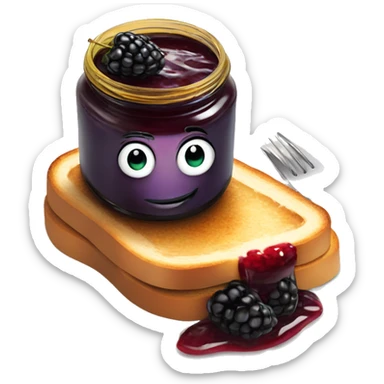 Blackberry jam on a piece of toast sticker