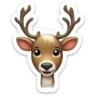 cute christmas reindeer sticker