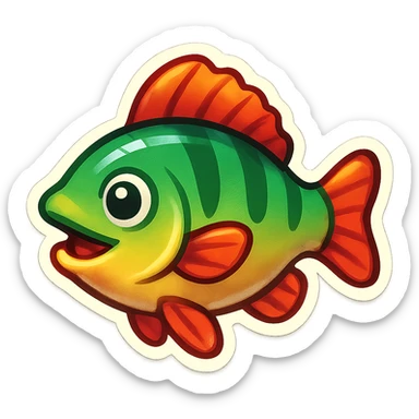 perch fish, emoji style, cute and bold, Twitter Emoji Stickers influence sticker