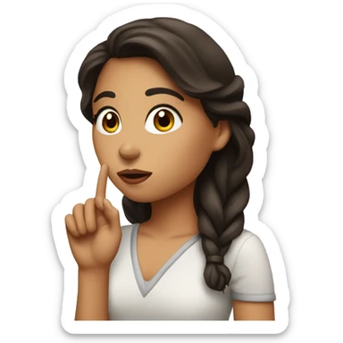 Brunette blowing a kiss sticker