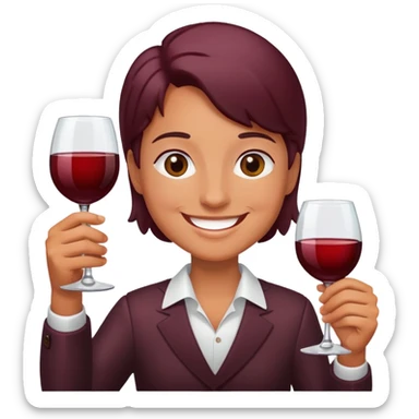 Chin chin with red wine glasses  sticker