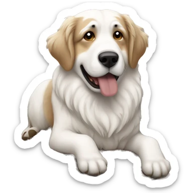 pile  of dirt with a great pyrenees on top sticker