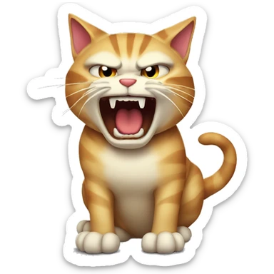 really angry hissing cat sticker