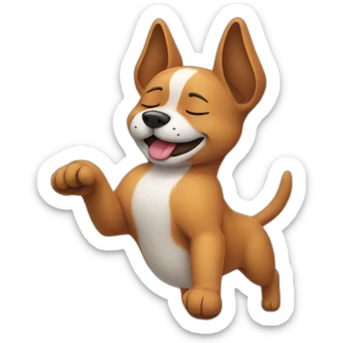 Dog dancing while sleeping  sticker
