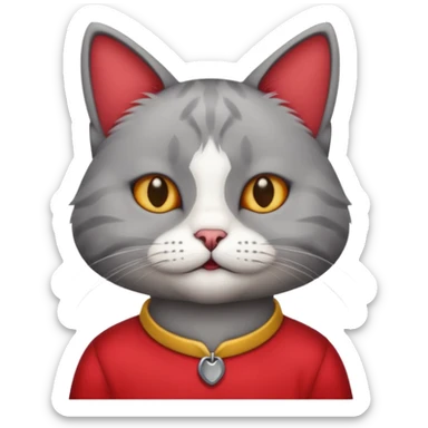 cat red shirt sticker