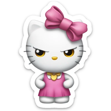Angry hello kitty  sticker