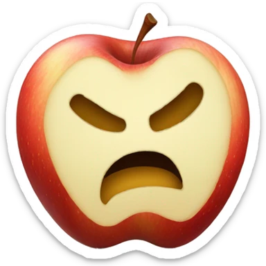 a bitten-off apple sticker