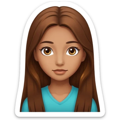 girl with long brown hair, long eye lashes, gorgeous sticker