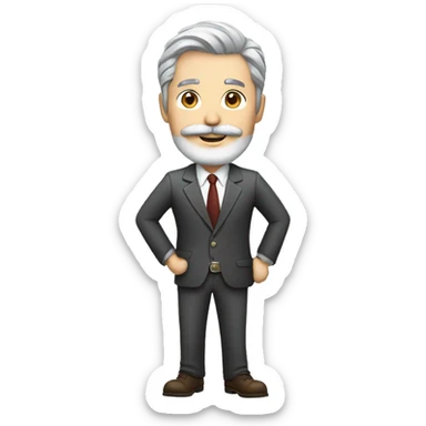 Realtor with gray hair, mustache and beard  sticker