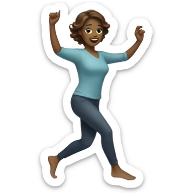 Dancing woman with brown hair sticker