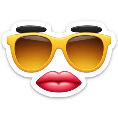 Sunglasses emoji with pouty lips sticker