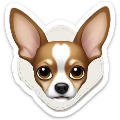 Brown and white chihuahua in car interior sticker