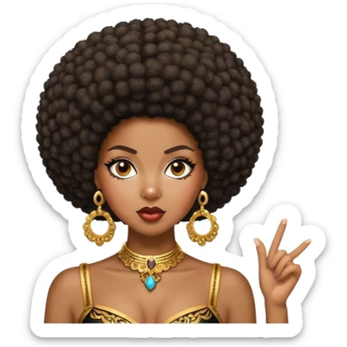 Sassy fancy black girl with Afro sticker