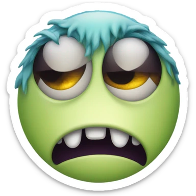 a one eye monster crying sticker