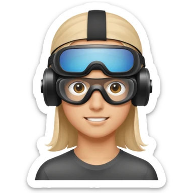 Teen with FPV goggles sticker