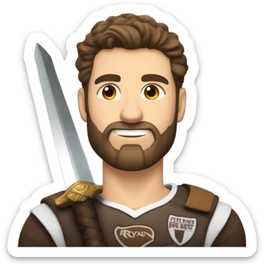 (Brown hair with beard) 𝚂𝚠𝚘𝚛𝚍 𝚊𝚗𝚍 𝚏𝚘𝚘𝚝𝚋𝚊𝚕𝚕 𝚠𝚒𝚝𝚑 𝚝𝚑𝚎 𝚗𝚊𝚖𝚎 𝚛𝚢𝚊𝚗 𝚛𝚞𝚝𝚔𝚘𝚠𝚜𝚔𝚢 sticker