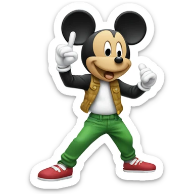 Micky mouse doing the dab sticker