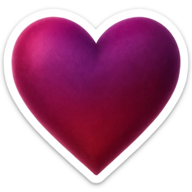 heart with a soft velvet gradient, digital illustration, no background sticker