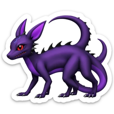 Evil Gothic Salandit-Umbreon-Fakémon-hybrid-creature (full body)  sticker