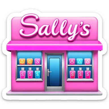 pink sally's beauty store in big letters sticker