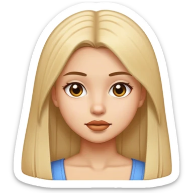 Girl with straight hair sticker