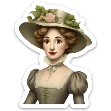 Victorian lady sticker