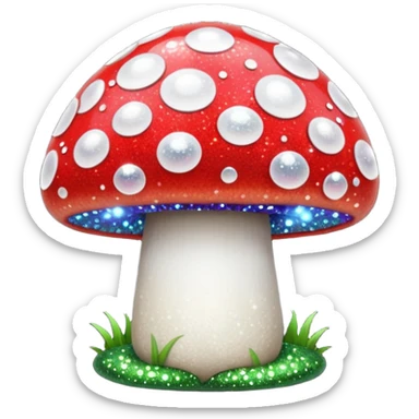 glitter mushroom 1-up sticker