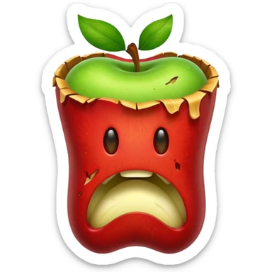Apple core sticker