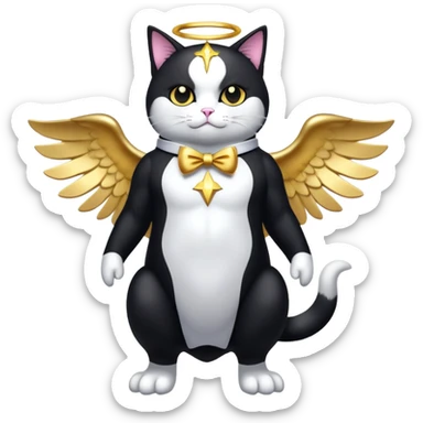 Gay King Kong Super duper Transcendent celestial infinity cosmic galactic energy Mega neon unicorn dragon hydra hyper rare golden penguin Golden Divine god angel Omni Black and white Super muscular Buff sigma Gigachad cat full body tuxedo colored  sticker