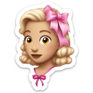 pink ribbon coquette  sticker