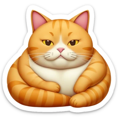 Lazy fat cat sticker
