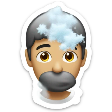 Someone sniffing powdered snow sticker