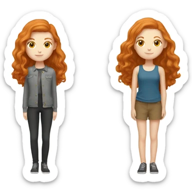 ginger girl and her brunette best friend sticker