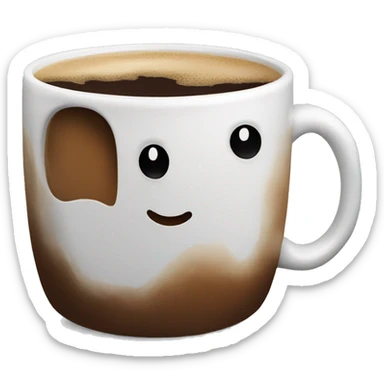 Hot coffee in a Big mug sticker