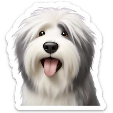 Old English Sheepdog eating butter  sticker