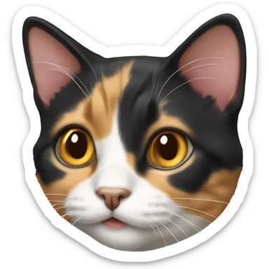 Calico bobtail cat sticker