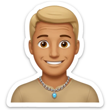 a rockstar man wearing necklace sticker