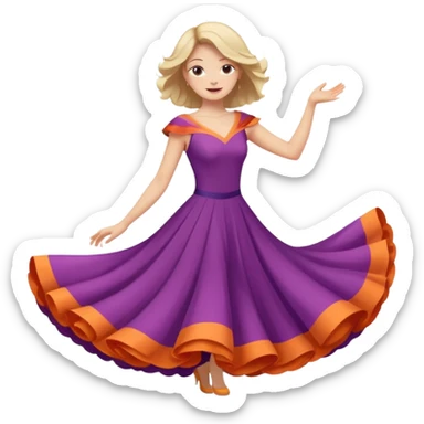 Woman Twirl occasion circle dress sticker