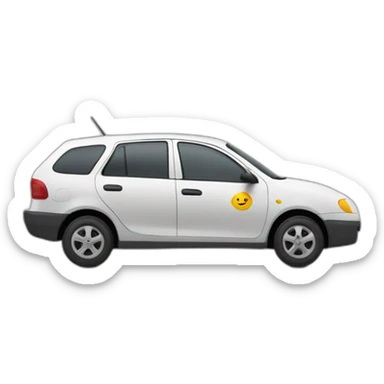 voiture de la poste avec fléche vers a gauche sticker