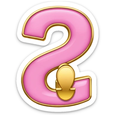 number four in pink and golden  sticker